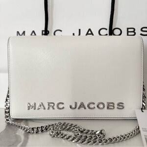 Marc Jacobs Party Wallet on Chain crossbody Shoulder Bag Clutch Optic White